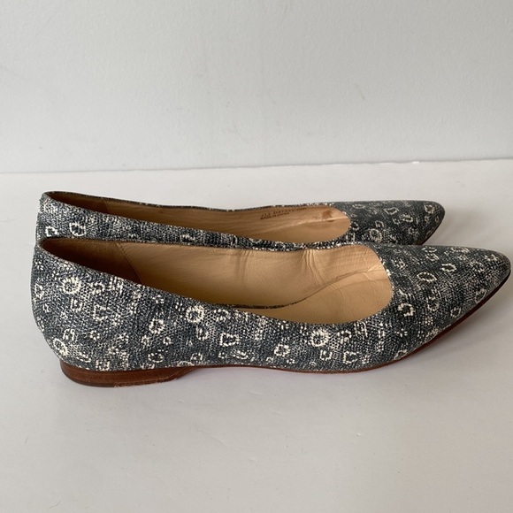 Cole Haan Embossed Leather Magnolia Skimmer Pointed Toe Ballet Flats Sz 5.5 - Picture 6 of 11